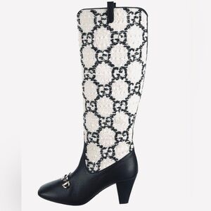 GUCCI tweed logo riding boots …. EXQUISITE! 10.5